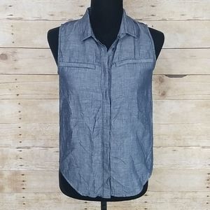 Madewell Sleeveless Chambray Button Top
